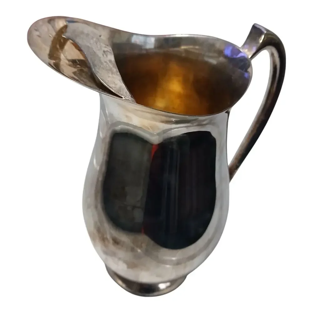 Reed & Barton Silverplate‎ Water Pitcher 3350 ? Vintage Ice Lip Jug